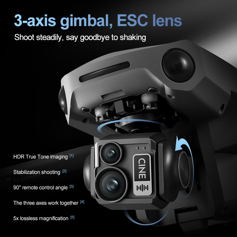8K 3 Axis Gimbal Brushless 7.2 - огляд і ціна Drone Rc With Screen